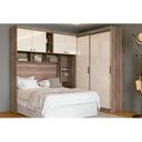 Ver imagem 5 de Quarto Modulado Casal Paris 6 Portas e 5 Gavetas Castanha/Off White - Santos Andirá