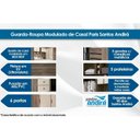 Ver imagem 2 de Quarto Modulado Casal Paris 6 Portas e 5 Gavetas Castanha/Off White - Santos Andirá