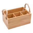 Ver imagem 1 de Porta Talheres de Bambu com Alça Natural Natural 16x23,5x11cm - Oikos