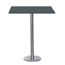 Ver imagem 1 de Mesa Pisa Beta Bistrô Fratini 107,50cm (a) Disco Redondo Inox Tampo Mdp Quadrado Grafito 80cm (l)