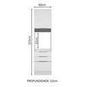 Ver imagem 2 de Torre Quente Madesa Stella 60 cm 1 Porta 3 Gavetas Branco Cor:Branco