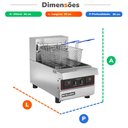Ver imagem 5 de Fritador Zona Fria de Óleo Elétrico Mesa Premium Duplo Display Foe 2C m Dp Prm 220V Metalcubas