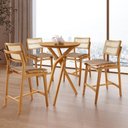 Ver imagem 4 de Conjunto Mesa Bistrô Ballare Tampo de 60cm Redondo e 4 Banquetas Eva Premium