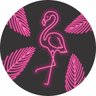 Painel de Tecido Sublimado Redondo Flamingo Neon C/Elástico - 1