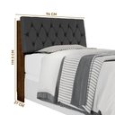 Ver imagem 4 de Cabeceira Cama Solteiro Malbec Com Capitonê Corino Preto E Prateleiras Isis Framar