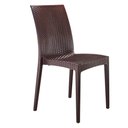 Ver imagem 4 de Kit 2 Cadeiras Rattan Marrom em Pp para Restaurantes Sala de Jantar Cozinha Área Externa Ecomhome