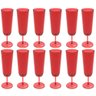 Conjunto 12 Taças para Espumante Champanhe Crippa Plástico Vermelho Translúcido - 1