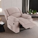 Ver imagem 2 de Poltrona do Papai Reclinável Elétrica com Entrada Usb Simon F05 Veludo Rosê - Lyam Decor