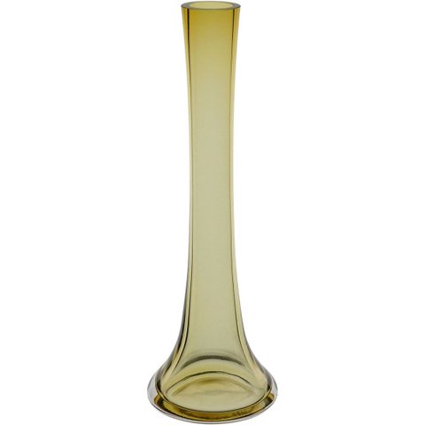 Vaso Decorativo de Vidro Âmbar 25x8x8cm Enfeite Sala Mesa Estante Aparador