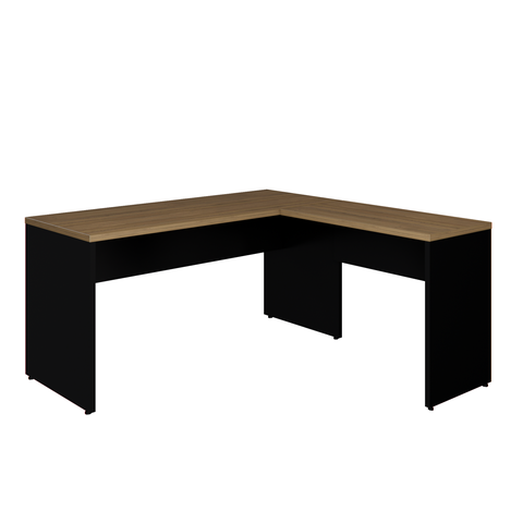 Mesa em L Savoia 30mm 150x150cm Escritório Macadamia/preto