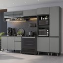 Ver imagem 1 de Armário De Cozinha Completa 300cm Cinza Nice Madesa 09 Cinza