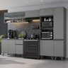 Armário De Cozinha Completa 300cm Cinza Nice Madesa 09 Cinza - 1