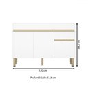 Ver imagem 3 de Balcão de Cozinha para Pia 120 Cm Silver 3 Portas 1 Gaveta Supremo - Pnr Móveis