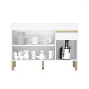 Ver imagem 2 de Balcão de Cozinha para Pia 120 Cm Silver 3 Portas 1 Gaveta Supremo - Pnr Móveis