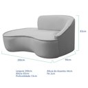 Ver imagem 5 de Kit Divã Recamier Orgânico Marrocos 200cm Lado Esquerdo e 2 Poltronas Amore Linho Cinza Claro