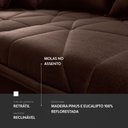 Ver imagem 6 de Sofá Retrátil/Reclinável Trento 2,30m Suede Velut Marrom c/ Molas no Assento - King House