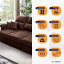 Ver imagem 4 de Sofá Retrátil/Reclinável Trento 2,30m Suede Velut Marrom c/ Molas no Assento - King House