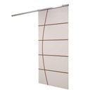 Ver imagem 2 de Porta de Correr Branco Prime Frisada Kit Alumínio F01 - 210x110