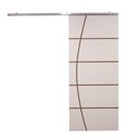 Ver imagem 3 de Porta de Correr Branco Prime Frisada Kit Alumínio F01 - 210x110