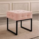 Ver imagem 1 de Puff Sala Decorativo Quadrado Industrial Elisa Veludo Rosê D03 - D’Rossi