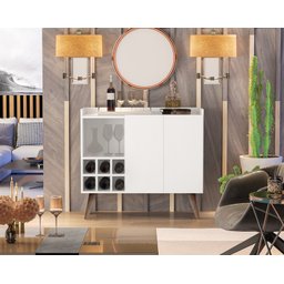 Aparador Buffet Adega Samara 2 Portas Moon Ii Cor Branco Comprar Moveis em Casa - 2