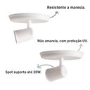 Ver imagem 3 de Kit 3 Luminárias Spot de Sobrepor 1 Lâmpada Direcionável E27 Articulado Cor:branco