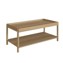 Mesa de Centro Retangular com Prateleira 93cm X 38cm Pé Madeira Oslo - 2
