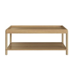 Mesa de Centro Retangular com Prateleira 93cm X 38cm Pé Madeira Oslo - 4