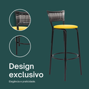 Ver imagem 4 de Banqueta Alta para Cozinha Junco Degradê Bancada Bistrô Balcão Ilhas Área Gourmet Piscina