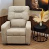 Poltrona de Descanso do Papai Reclinável em Suede Bege Thor - Larbelle - 6