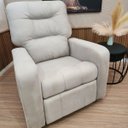 Ver imagem 5 de Poltrona de Descanso do Papai Reclinável em Suede Bege Thor - Larbelle