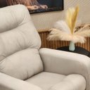 Ver imagem 4 de Poltrona de Descanso do Papai Reclinável em Suede Bege Thor - Larbelle