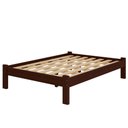 Ver imagem 1 de Cama Casal Oriental em Madeira Maciça Castanho Reforçada