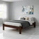 Ver imagem 2 de Cama Casal Oriental em Madeira Maciça Castanho Reforçada