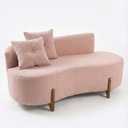 Ver imagem 2 de Conjunto 2 Poltronas + Sofá Curvo Orgânico Luna Boucle Rosa - Montanaris Decor