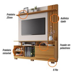 Estante Home Theater Artheo Cinamomo/Off White para TV até 55” - HB Móveis - 5