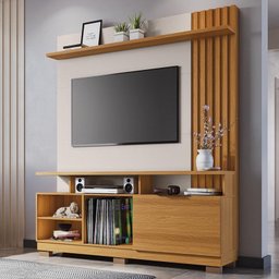 Estante Home Theater Artheo Cinamomo/Off White para TV até 55” - HB Móveis - 2