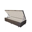 Ver imagem 2 de Base Box Baú Solteiro Luxo Blindado AColchoes Suede Marrom 41x78x188