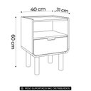 Ver imagem 4 de Mesa Cabeceira Quarto 40cm 1 Gaveta Pé Madeira Luara Hanover A10 - Mpozenato