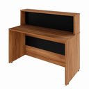 Ver imagem 5 de Balcão Atendimento Alto 150 Cm Escritório Recepção F5 Office Cor:nogal com Preto
