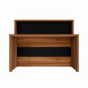 Ver imagem 4 de Balcão Atendimento Alto 150 Cm Escritório Recepção F5 Office Cor:nogal com Preto