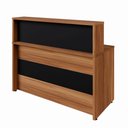 Ver imagem 2 de Balcão Atendimento Alto 150 Cm Escritório Recepção F5 Office Cor:nogal com Preto