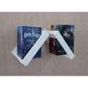 Ver imagem 3 de Prateleira Porta Livros Suporte Estante Nicho Decorativo Parede 2 Peças Branco Laca