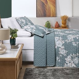 Cobre Leito Colcha Avere Queen Size 3 Peças Floral 200 Fios Box Feminina Flores Cobreleito Primavera - 2