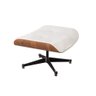 Poltrona Charles Eames com Puff Couro Natural Branco - 6