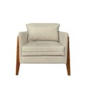Ver imagem 1 de Poltrona Decorativa Sophia Suede Bege Pés Madeira Mz Decor