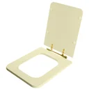Ver imagem 2 de Assento Sanitário Square Bone (Bege) para vaso Incepa com Ferragem Dourada