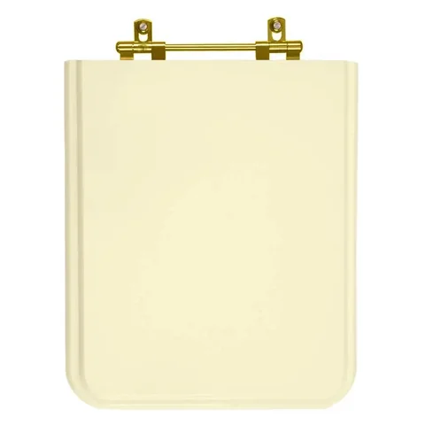 Assento Sanitário Square Bone (Bege) para vaso Incepa com Ferragem Dourada