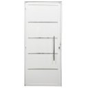 Ver imagem 1 de Porta de Alumínio Lambril Branco com Puxador e Friso Linha 25 - Dc:direita/210 X 90