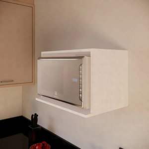 Nicho Parede para Microondas 57,5cm Mdf Cozinha Lanchonete:branco